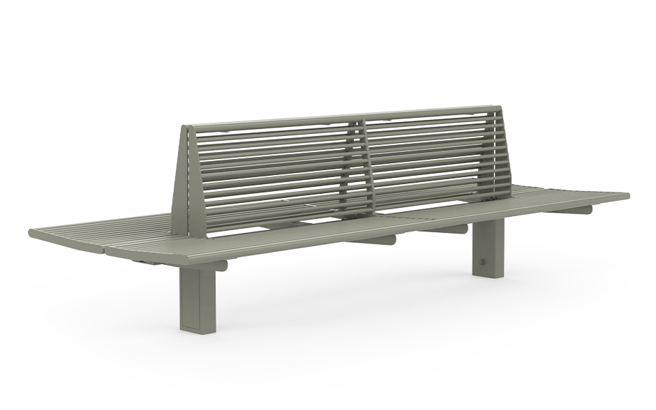 Calidum Light bank dubbelzijdig met rugleuning staal